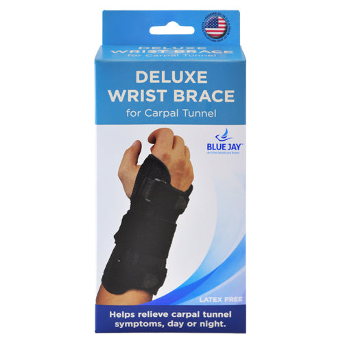 Blue Jay Dlx Wrist Brace Black for Carpal Tunnel  Right Lg/XL