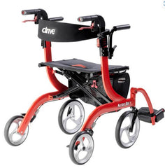 Nitro Duet Rollator  Red Transport Wheelchair  Red