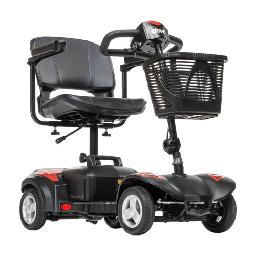 Scout 4 Compact Travel Scooter 4-Wheel  12AH Batt  Red/Blue