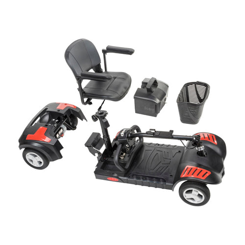 Scout 4 Compact Travel Scooter 4-Wheel  12AH Batt  Red/Blue