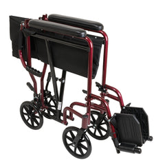 ProBasics Burgundy Aluminum Transport Chair with Footrests