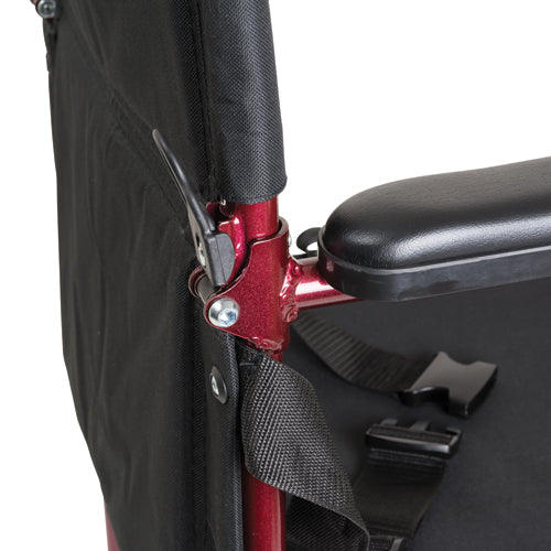ProBasics Burgundy Aluminum Transport Chair with Footrests