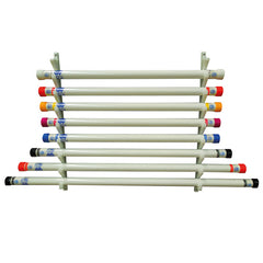 Wall Mount Therapy Bar Rack Holds 9 Bars
