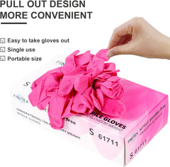 Pink Nitrile Gloves � 100 Pcs, Powder-Free