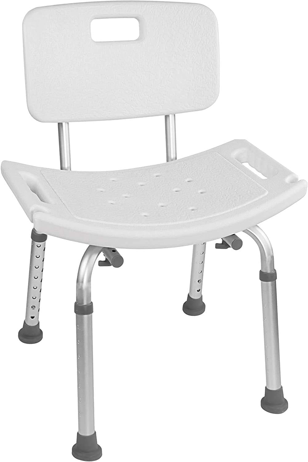 Tool-Free Assembly Adjustable Shower Chair Spa Bathtub Seat Bench with Removable Back