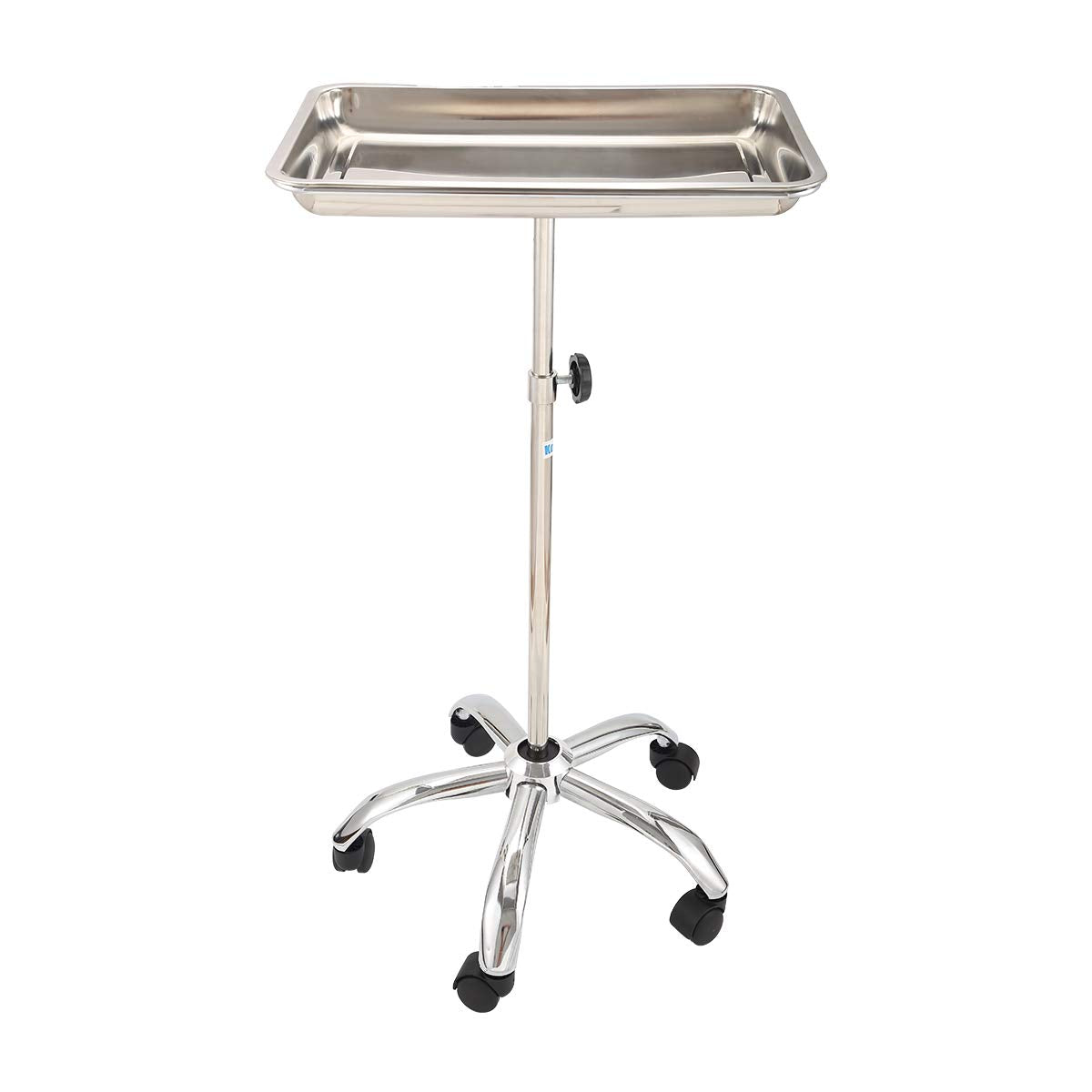 Upgraded Mayo Instrument Stand with Mobile 5 Caster Base Mobile Medical Doctor Tattoo Spa Salon Service Instrument Procedure Trays with Lift Out Work Tray