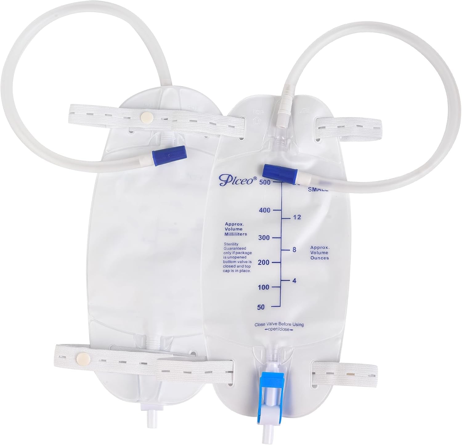 Easy-Tap Catheter Leg Bag with Anti-Reflux, 500Ml (Pack of 3)