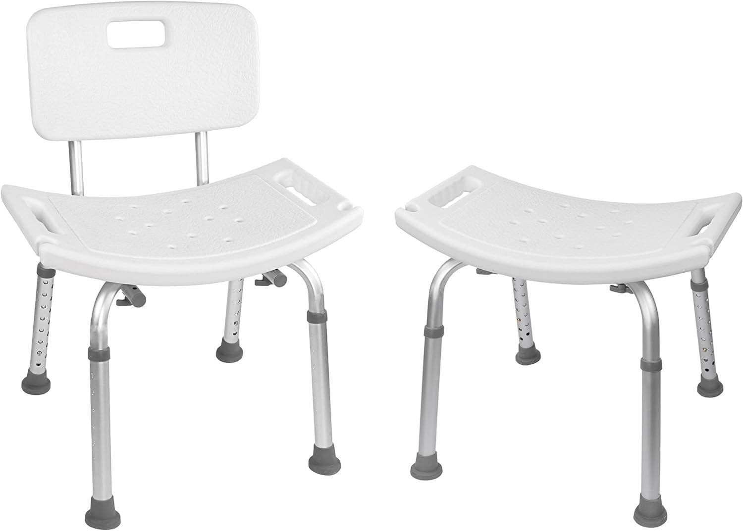 Tool-Free Assembly Adjustable Shower Chair Spa Bathtub Seat Bench with Removable Back