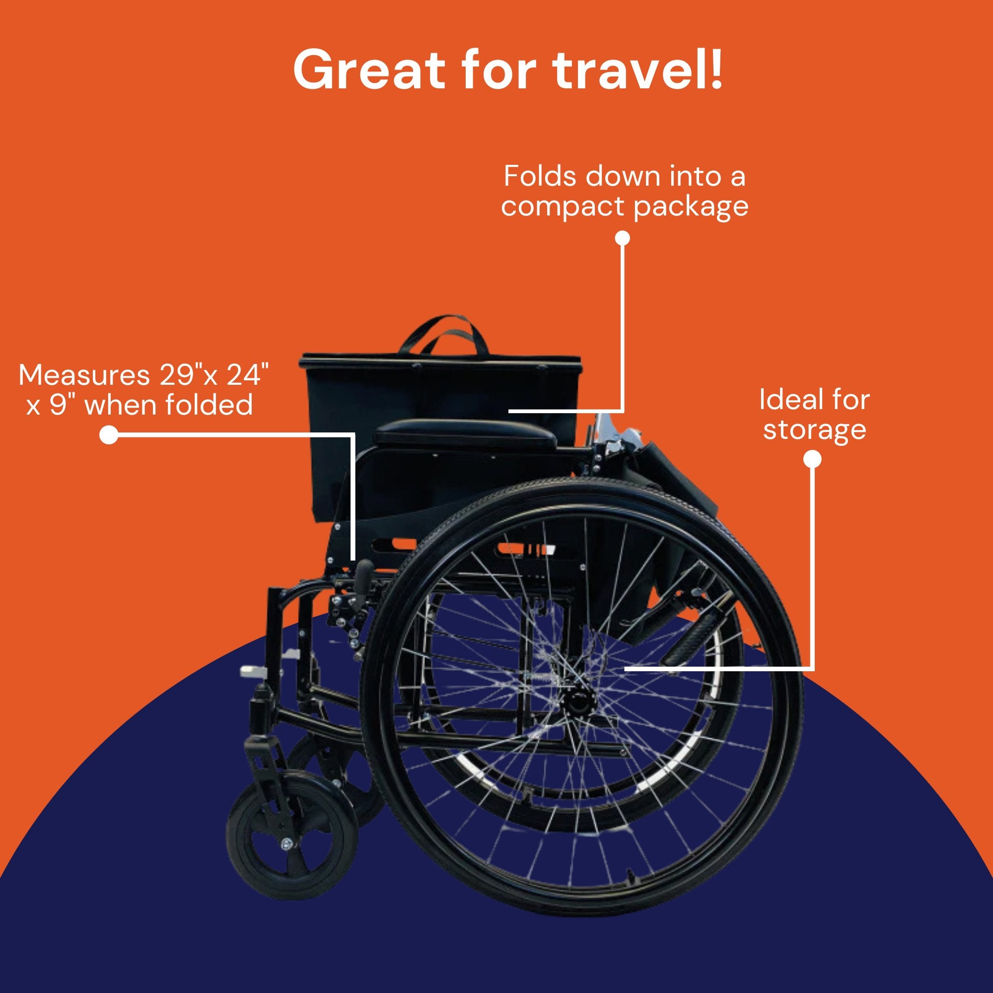 WHEELCHAIR, MANUAL LT WT HD 350LB CAPACITY 22"