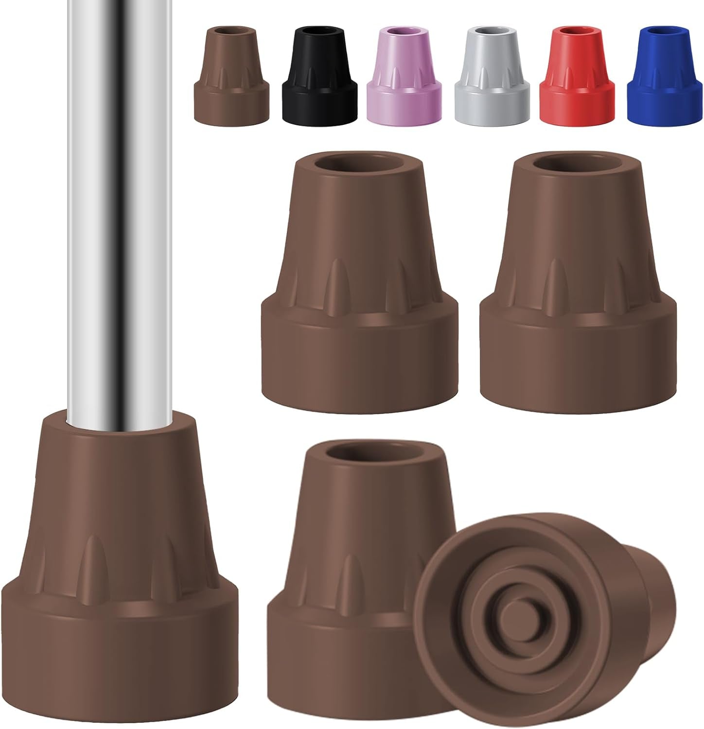 3/4" Cane Tips (4-Pack, Heavy Duty Non-Slip Rubber)