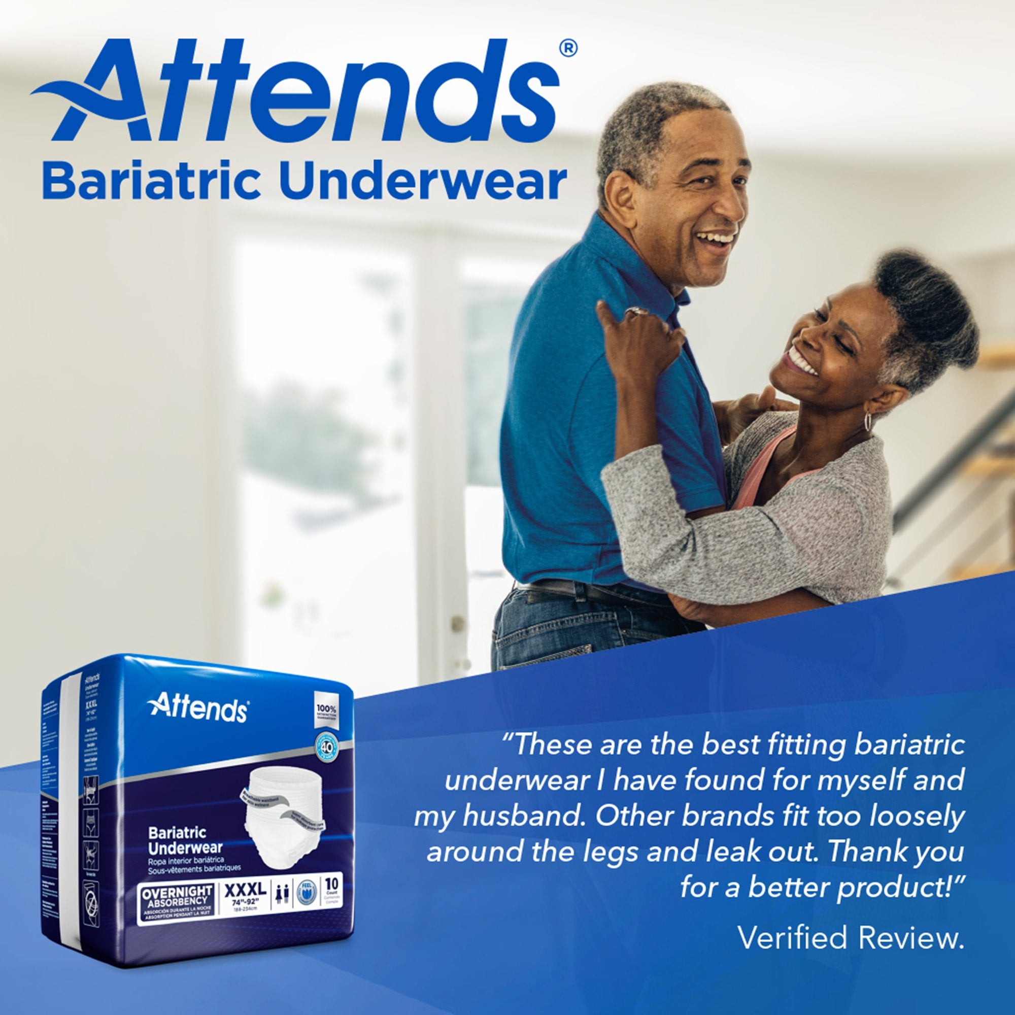 Unisex Adult Absorbent Underwear Attends® Bariatric Pull On with Tear Away Seams 3X-Large Disposable Heavy Absorbency