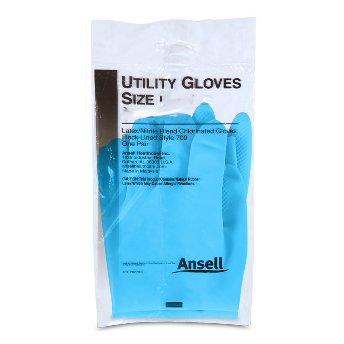 GLOVE, UTILITY LTX/NITRILE FLOCKED LG (12PR/DZ 4DZ/CS)