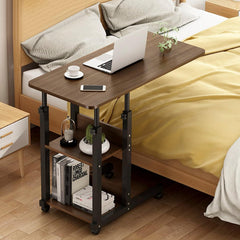 Overbed Table,Laptop Desk Medical Overbed Table Portable Computer Desk Bed Couch Sofa Side Table Hospital Bed Table Bedside Home Reading Desk Breakfast Table Industrial Side Table with Wheels