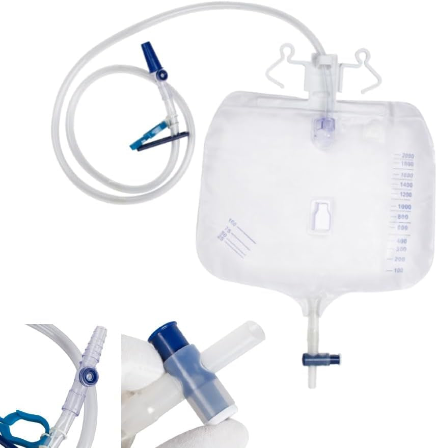 5 Pack 500Ml Leg Bags with Straps & Anti-Reflux Valve