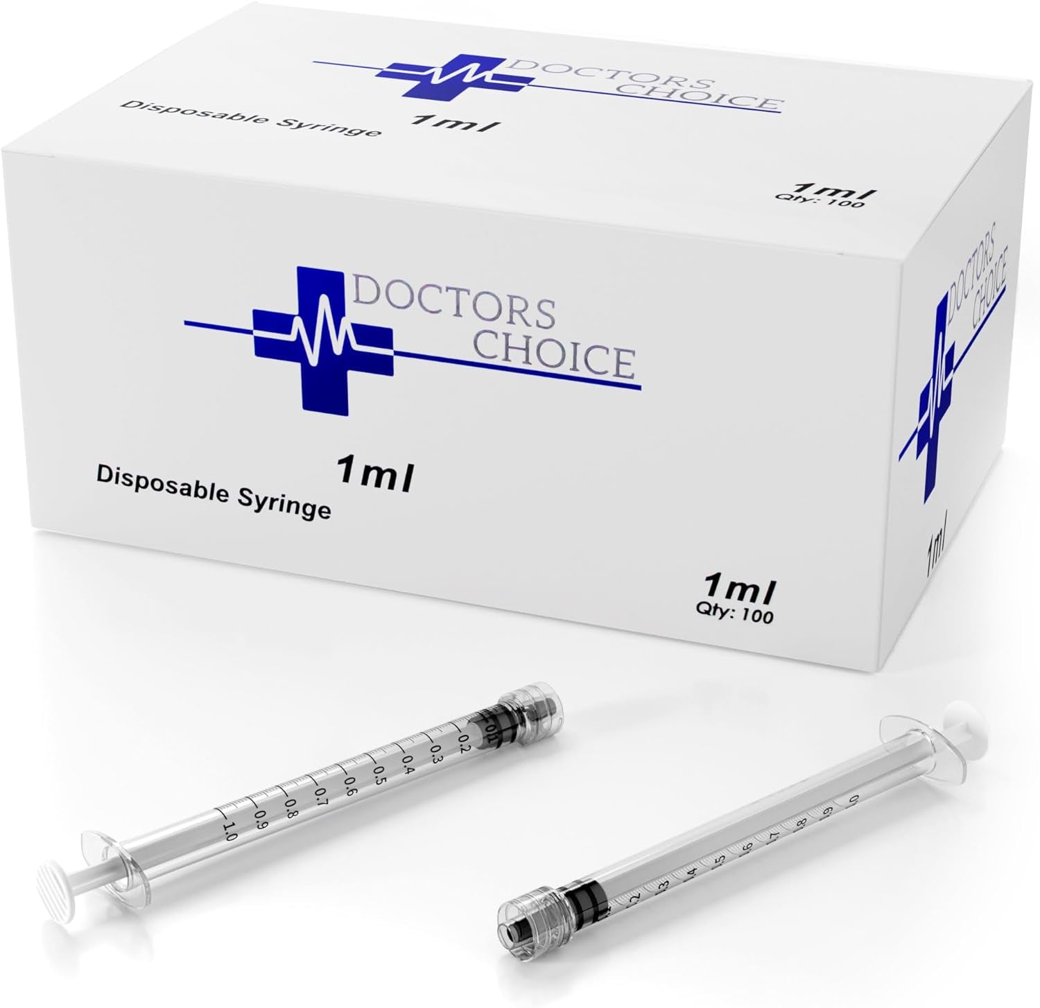 1Ml Luer Lock Syringe, Sterile, Individually Wrapped, No Needle (Box of 100)