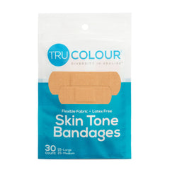 BANDAGE, ADH TRU-COLOUR BGE AQUA BG 1"X3" (30/PK 50PK/CS)