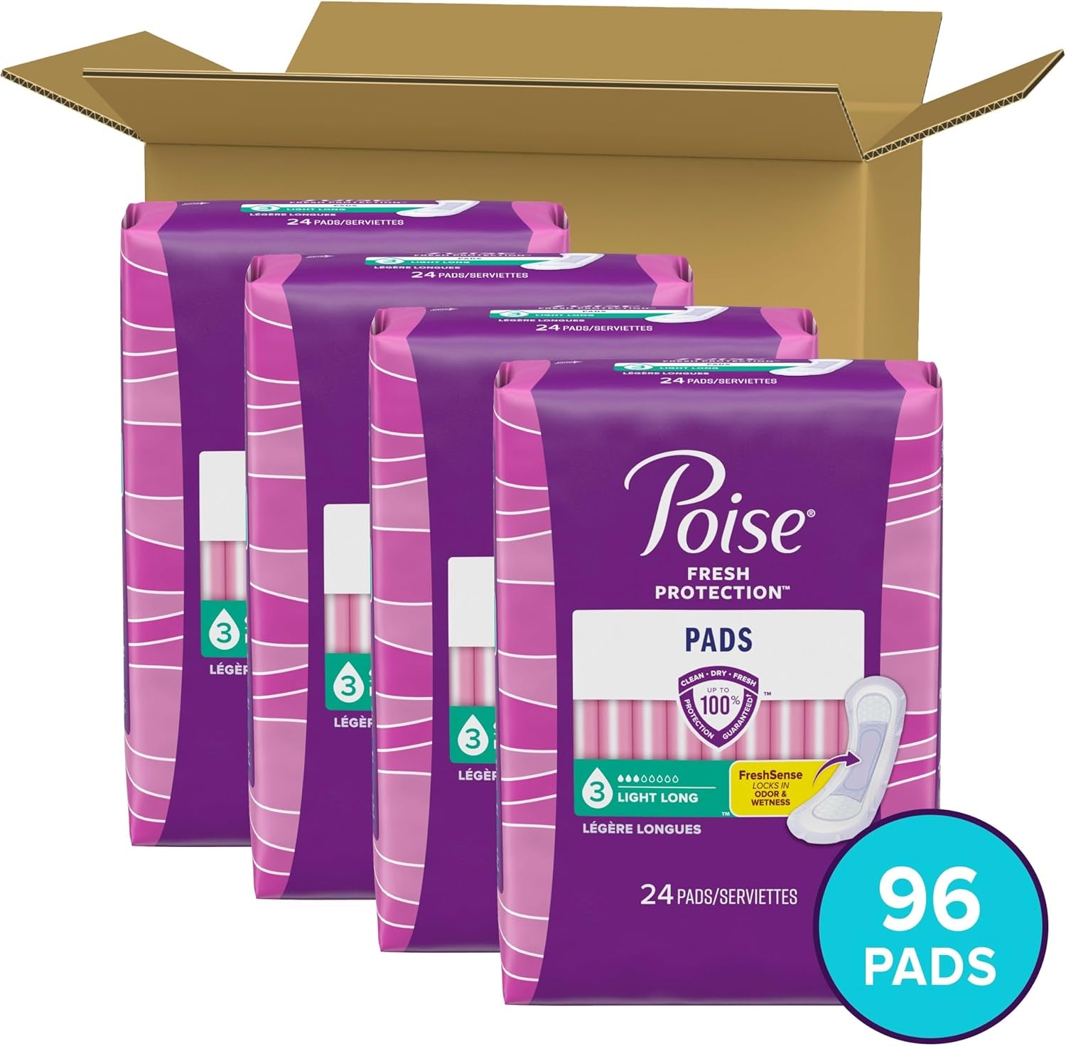 Incontinence Pads, Light Absorbency