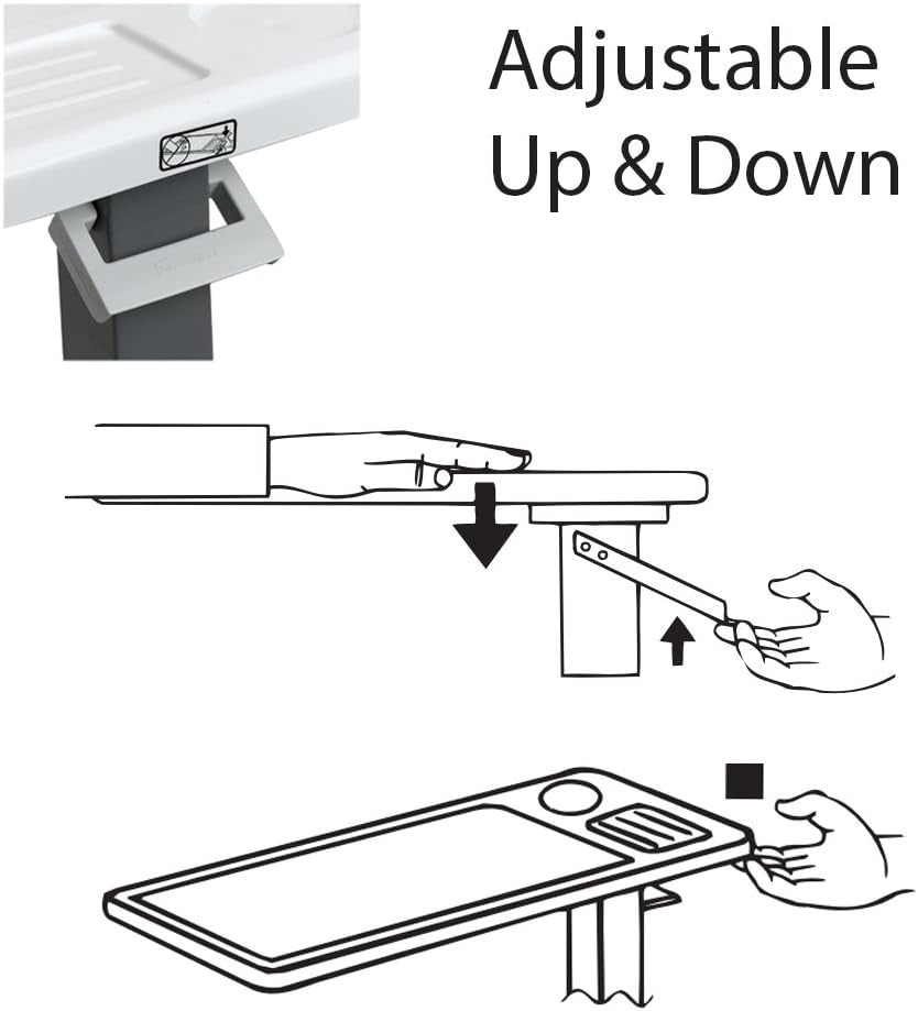 Overbed Table and Hospital Bed Table - Table with Wheels - over the Bed Table for Home Use and Hospital, Bedside Table with Wheels, over Bed Desk, over Bed Table with Wheels