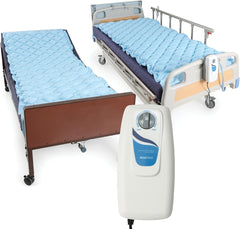 Alternating Air Pressure System with (2) Mattress Pads - Air Mattress Topper for Hospital & Home Beds - Ultra Quiet Electric Pump System - Air Mattress for Hospital Beds - Bed Sore Relief