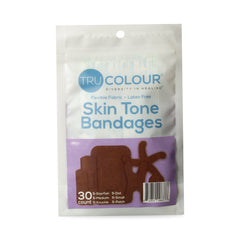 BANDAGE, ADH TRU-COLOUR DRK BRN ASTD PUR BG (30/PK 50PK/CS)