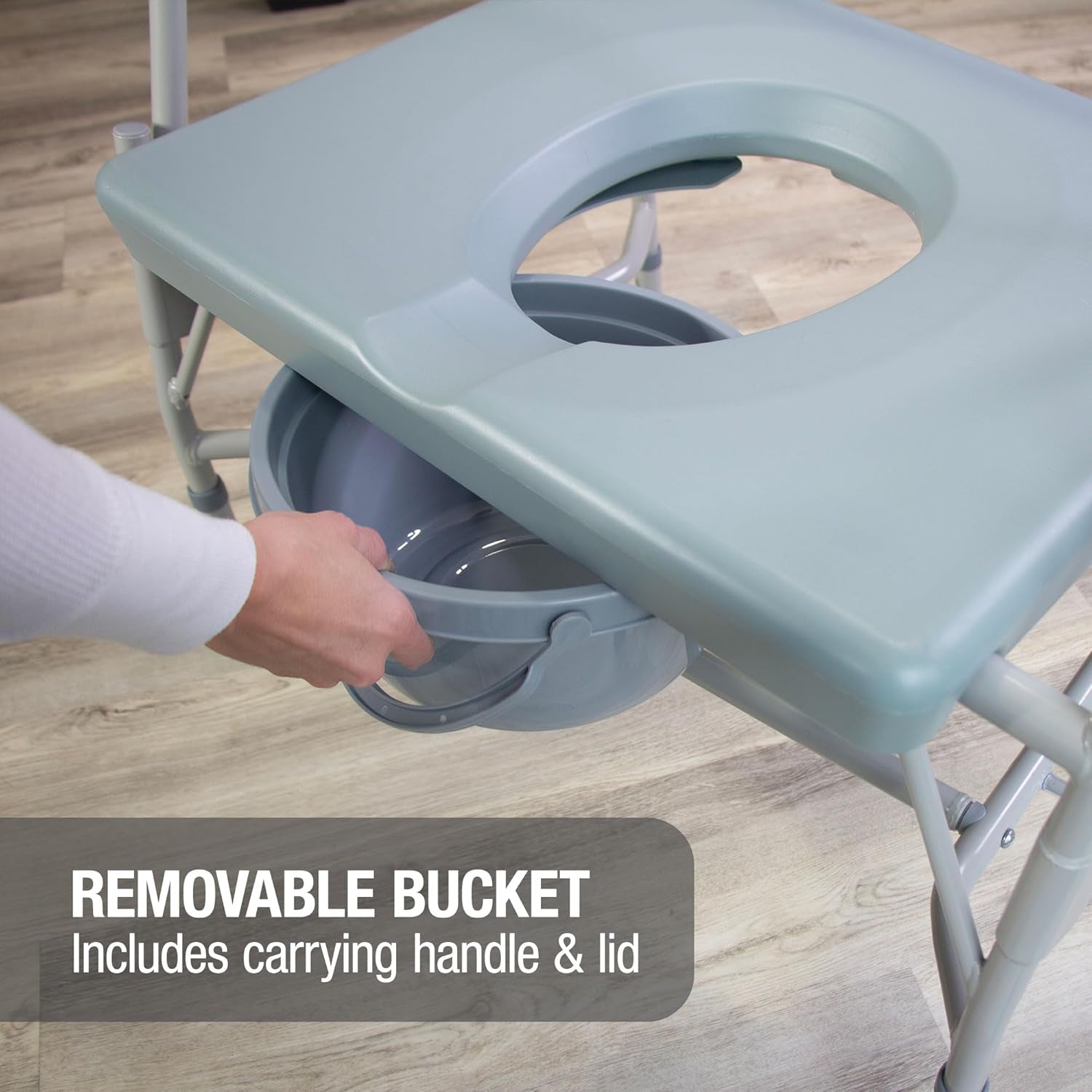 Drop Arm Commode - 500 Lb Capacity, Adjustable Legs