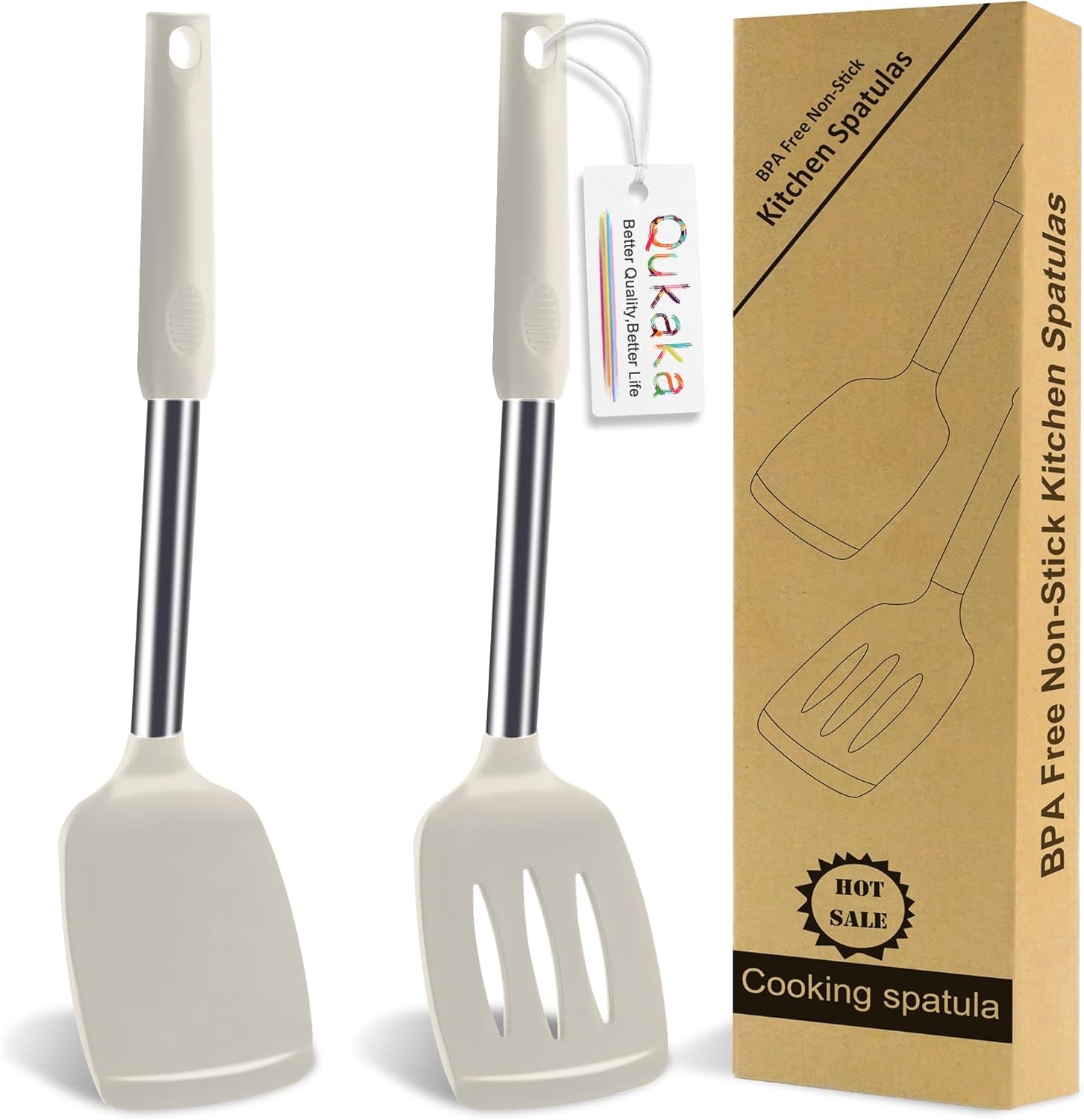 2-Pack Silicone Spatula Set, 2 Spatulas