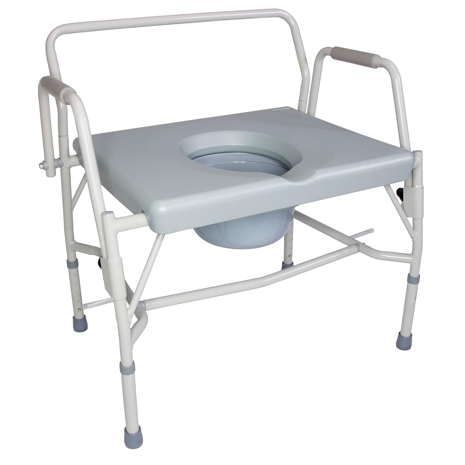 Drop Arm Commode - 500 Lb Capacity, Adjustable Legs