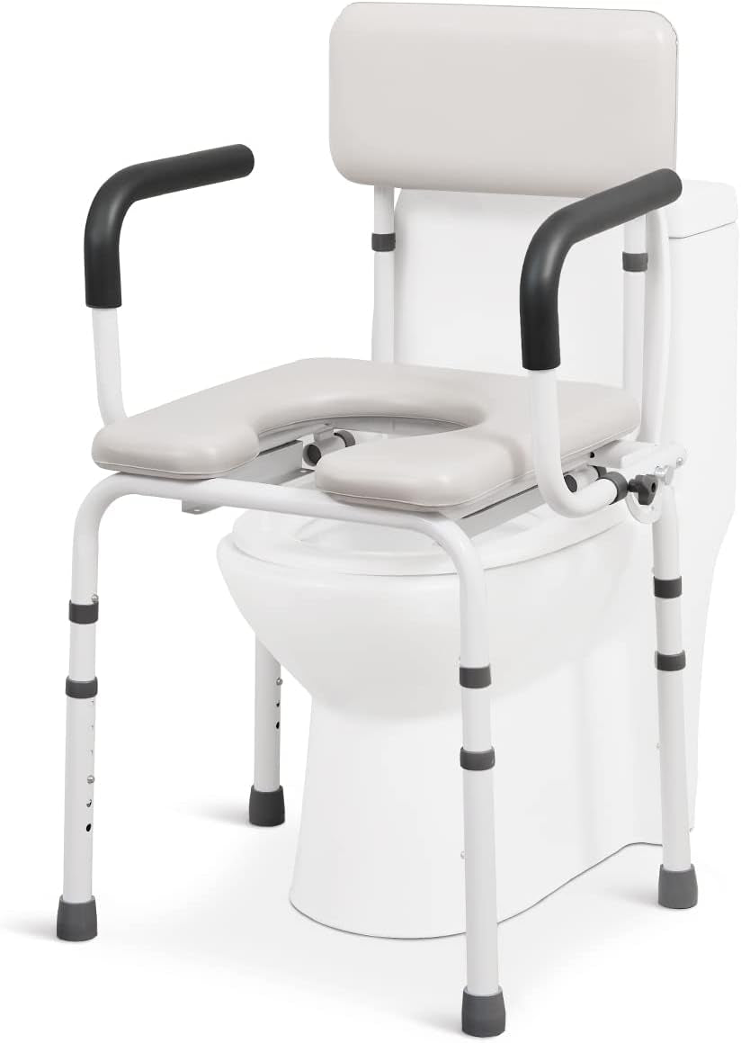 Heavy Duty Drop Arm Commode - Removable Bucket