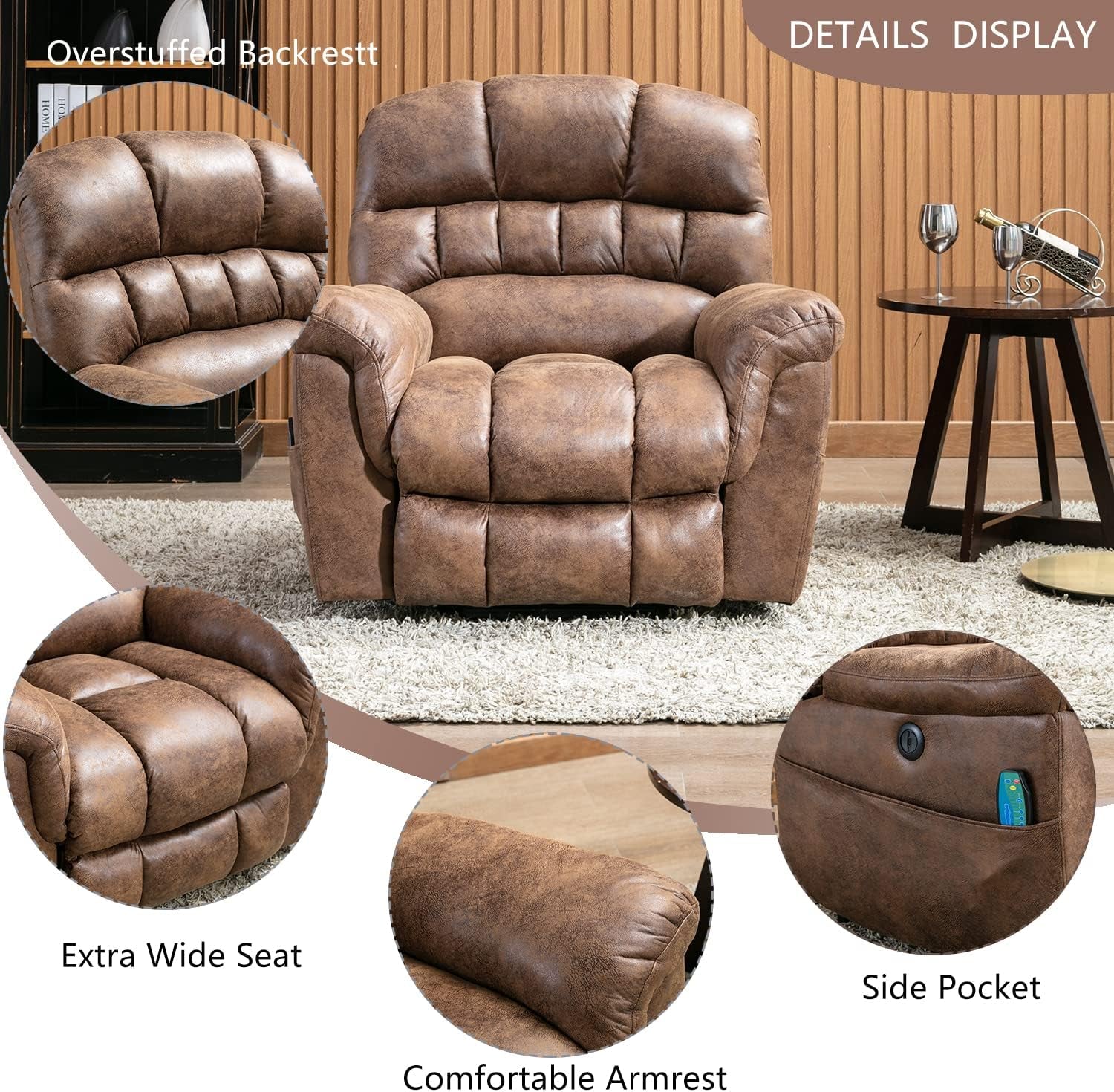 Power Lift Recliner with Massage & Heat � Brown