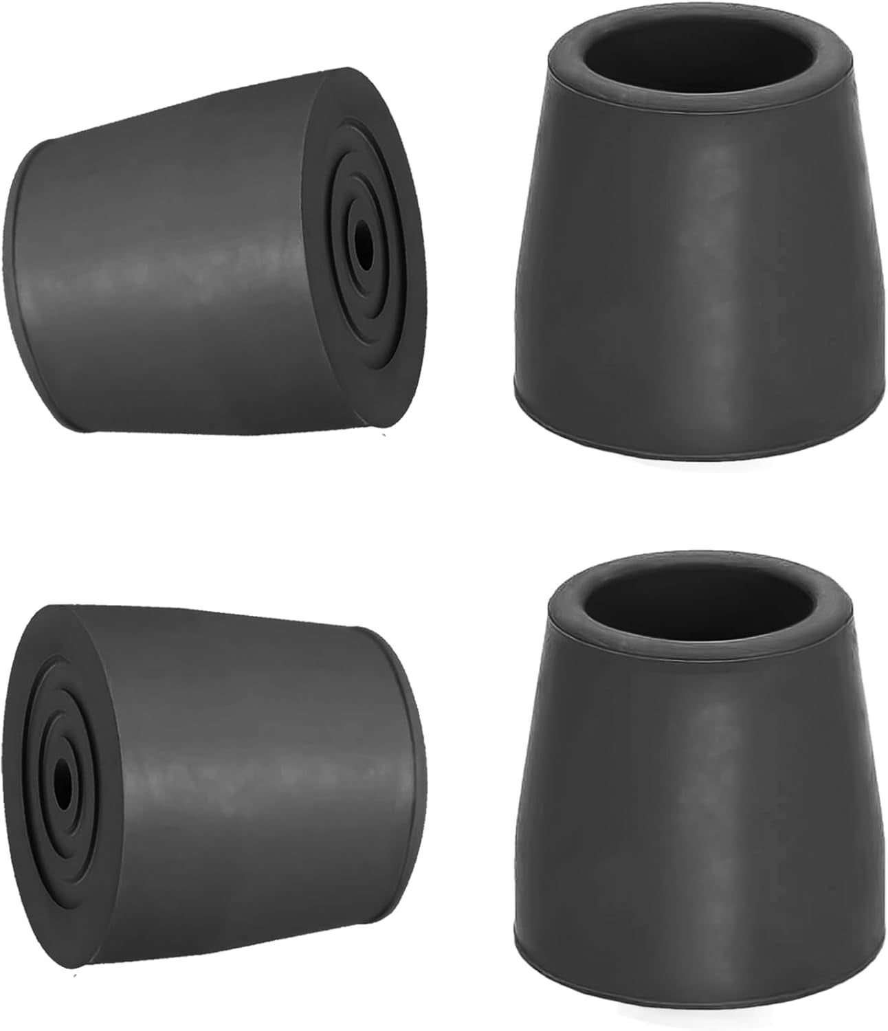 4-Pack 3/4" Cane Tips | Heavy Duty Rubber Tips (Black)