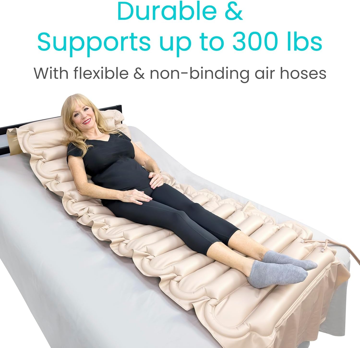 Tube Alternating Air Pressure Mattress Pad - the Original Bed Sore Prevention Solution - Hospital & Home Mattress Topper - Includes Waterproof, Heat Resistant Ulcer Cushion & Whisper Quiet Pump