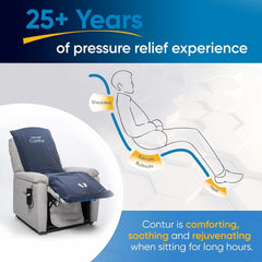 Contur Inflatable Air Cushion for Recliner Chair - Prevention and Relief of Bed Sores, Pressure Ulcers - Manual Pump