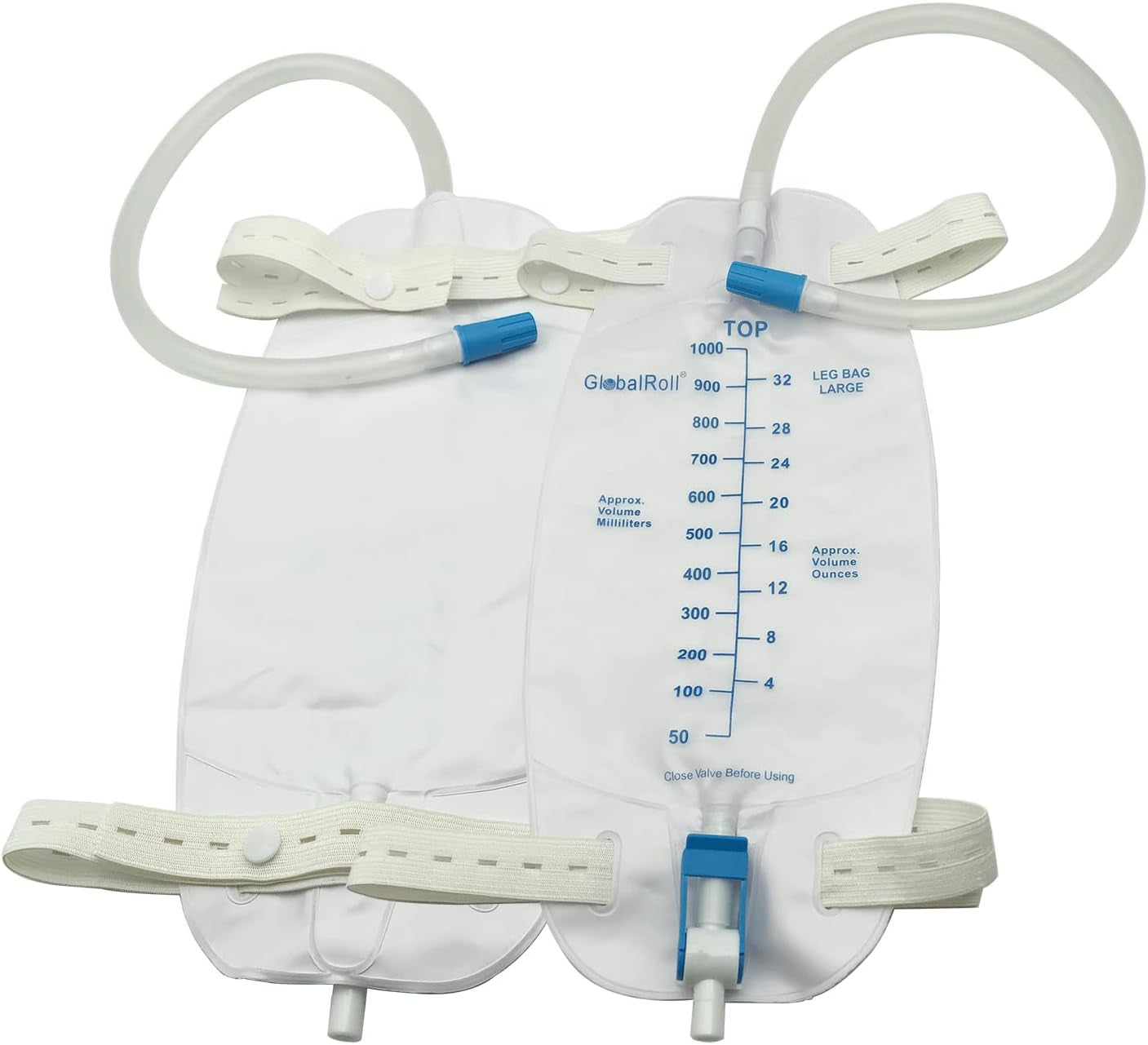 Urinary Drainage Bags with Elastic Bands, 1000Ml (Pack of 5)