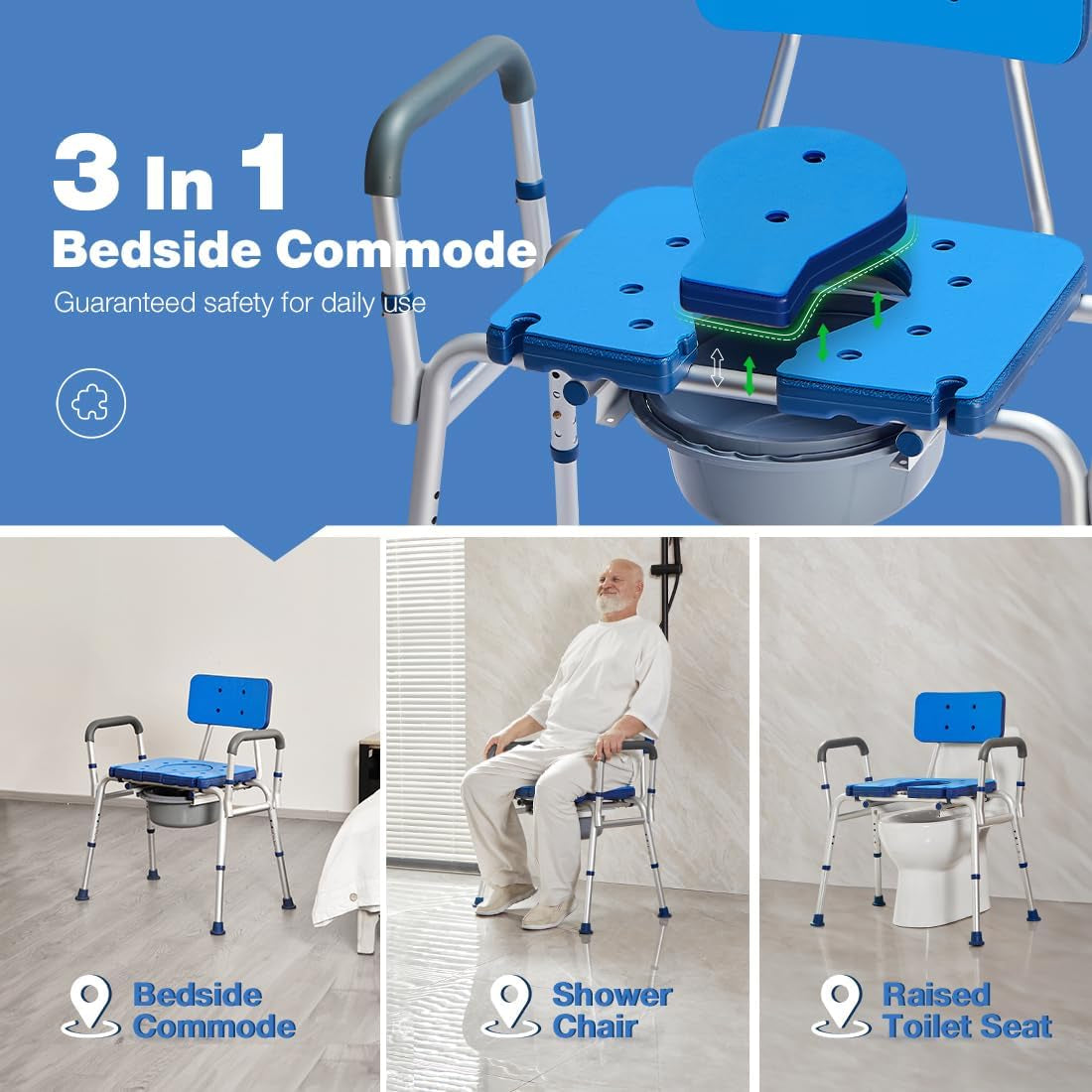 3-In-1 Bariatric Commode - 700 Lb Capacity