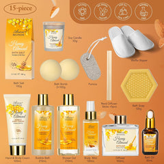 Honey Almond Luxury Bath Set � 15 Pieces