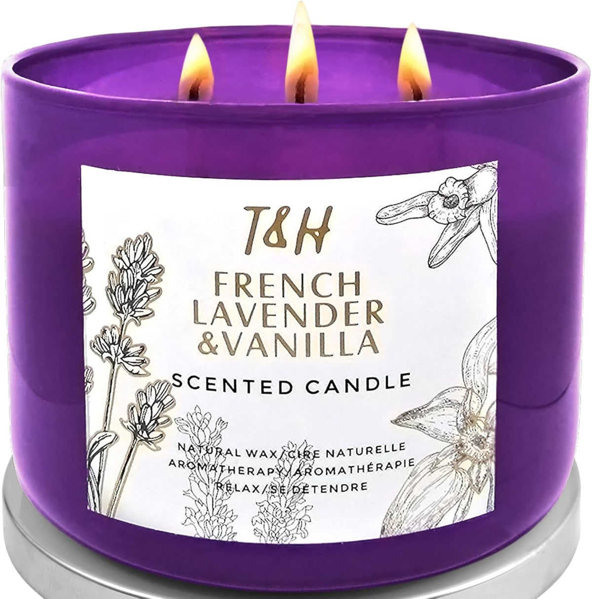 Lavender Vanilla Aromatherapy Candle � 3-Wick, 15.8 Oz