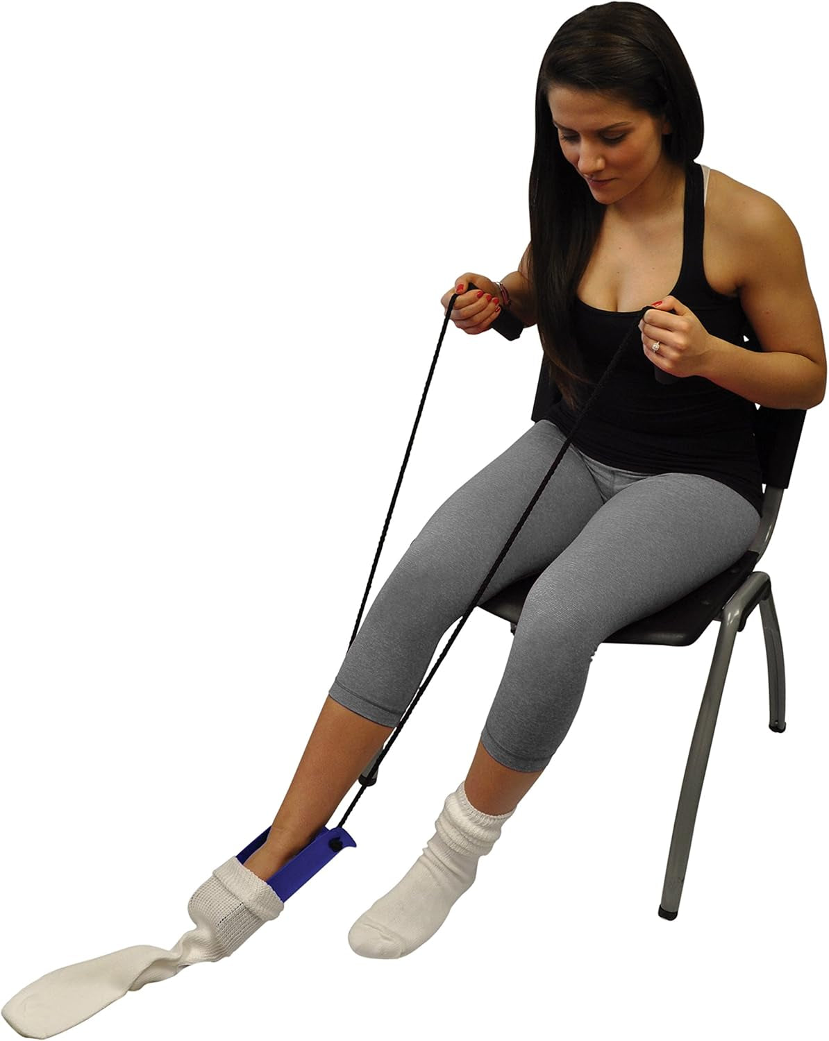 Bending Hip Kit 4 Piece Combo Pack Include 26 Inch Reacher | Sock Aid with Foam Handles and Dressing Stick | Plastic Shoehorn for Surgery Recovery - 24 Inches