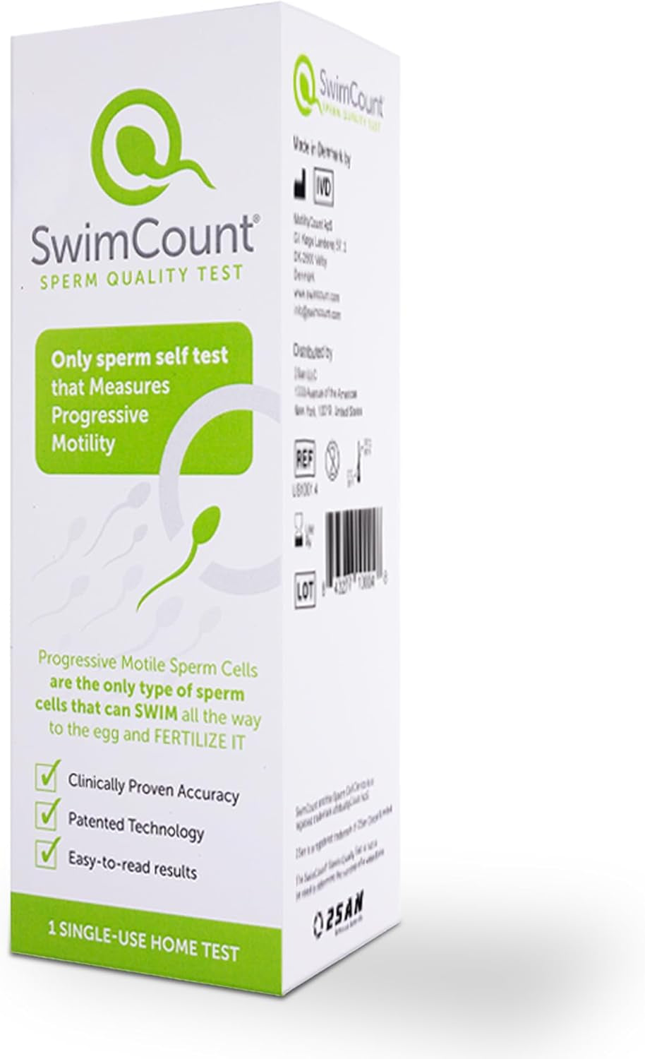 Swimcount Male Fertility Test - Sperm Health, At-Home - Size: One Kit