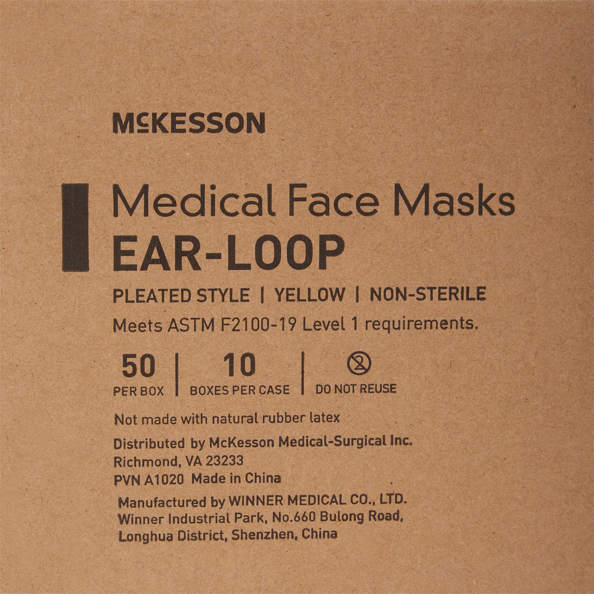 MASK, PROC LOOPS ASTM1 YLW (50/BX 10BX/CS)