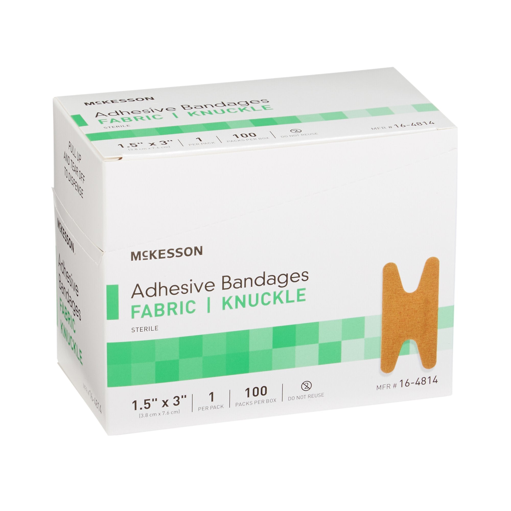 BANDAGE, ADHSV FABR KNCKL 1.5X3 (100/BX 24BX/CS)