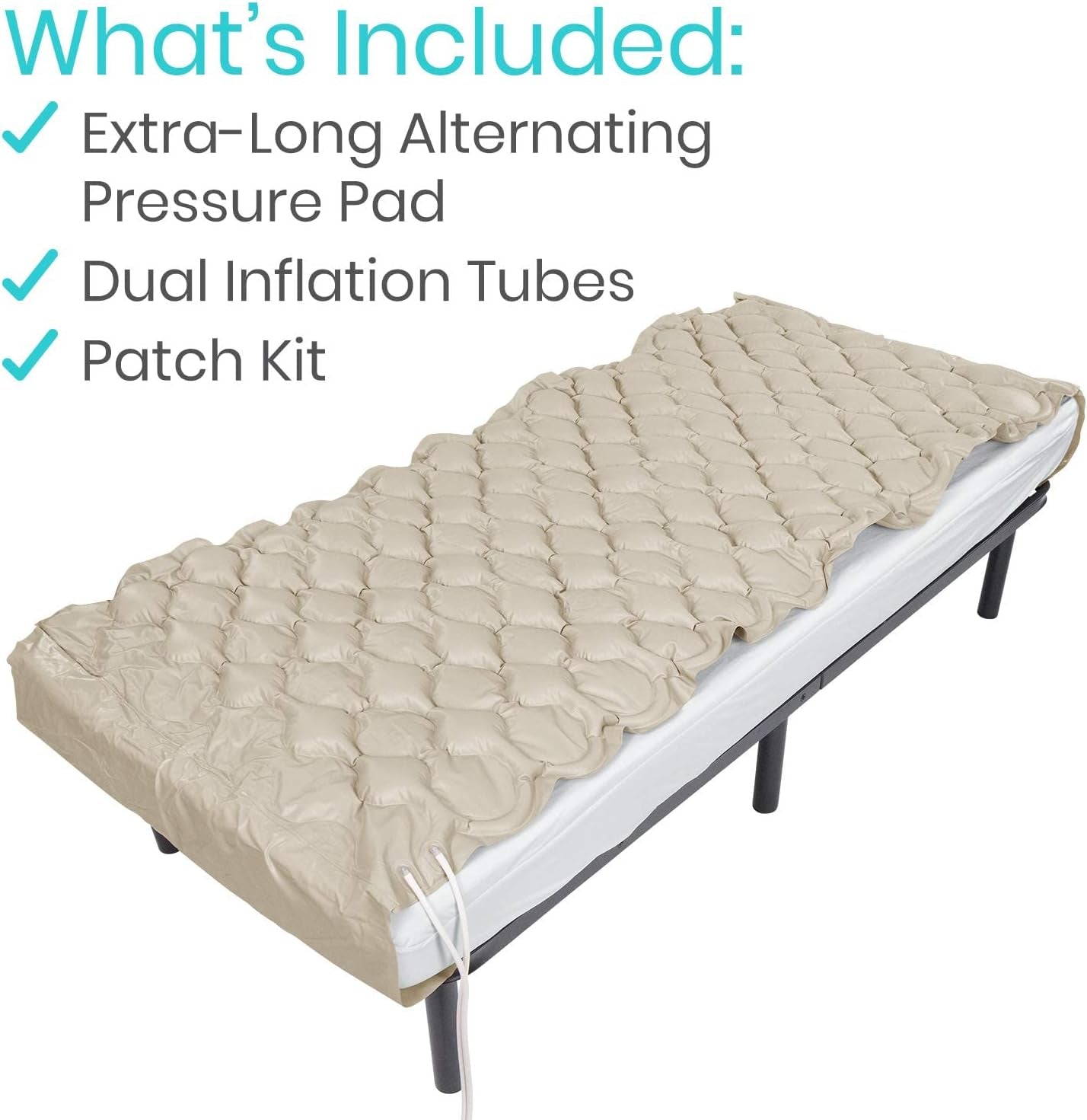 Alternating Air Pressure Mattress Pad Replacement - the Original Bed Sore Prevention Solution - Hospital & Home Mattress Topper - Includes Waterproof Inflatable Ulcer Cushion Pad, Heat Resistant