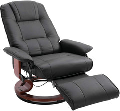 Faux Leather Manual Recliner with Footrest � Black