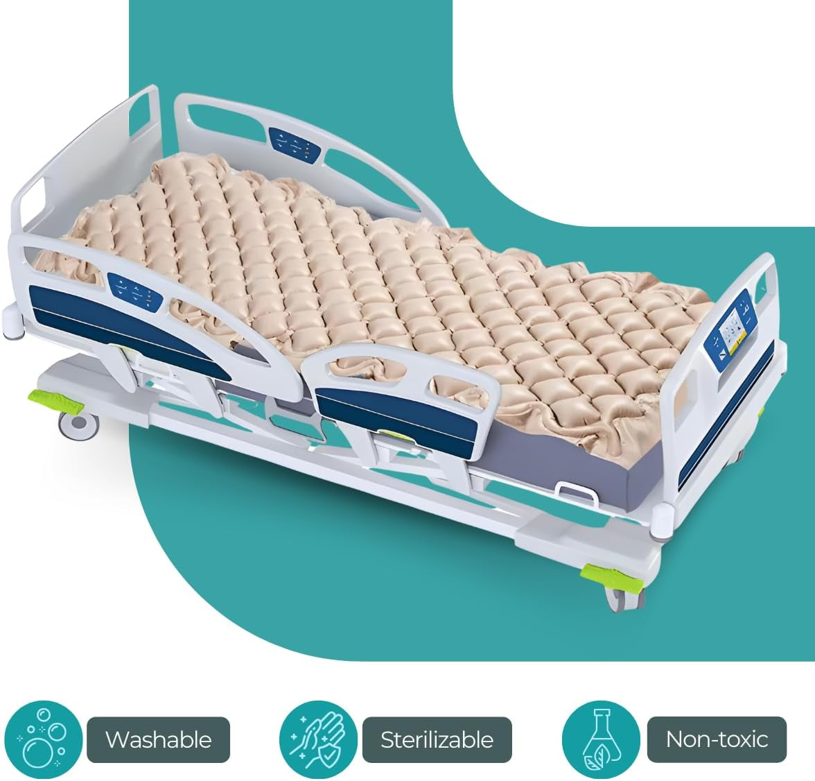 Alternating Air Pressure Mattress Pad, Bed Sore Prevention Pad for Hospital Bed Mattress Top, Bedsore Mattress Relief, Bubble Bed, Colchón Antiescaras Para Ancianos with Quiet Pump Waterproof