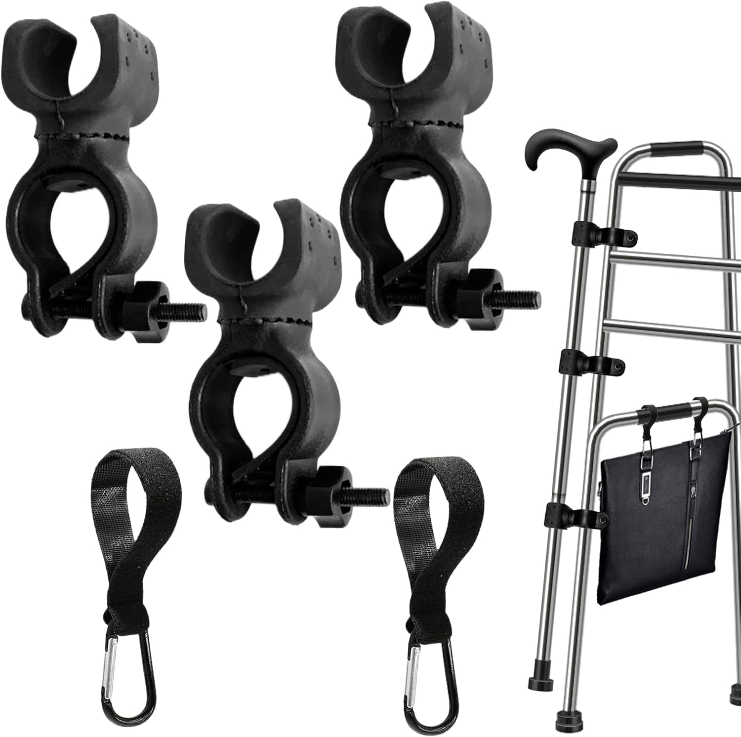 2-Piece Cane Holder for Walkers & Wheelchairs