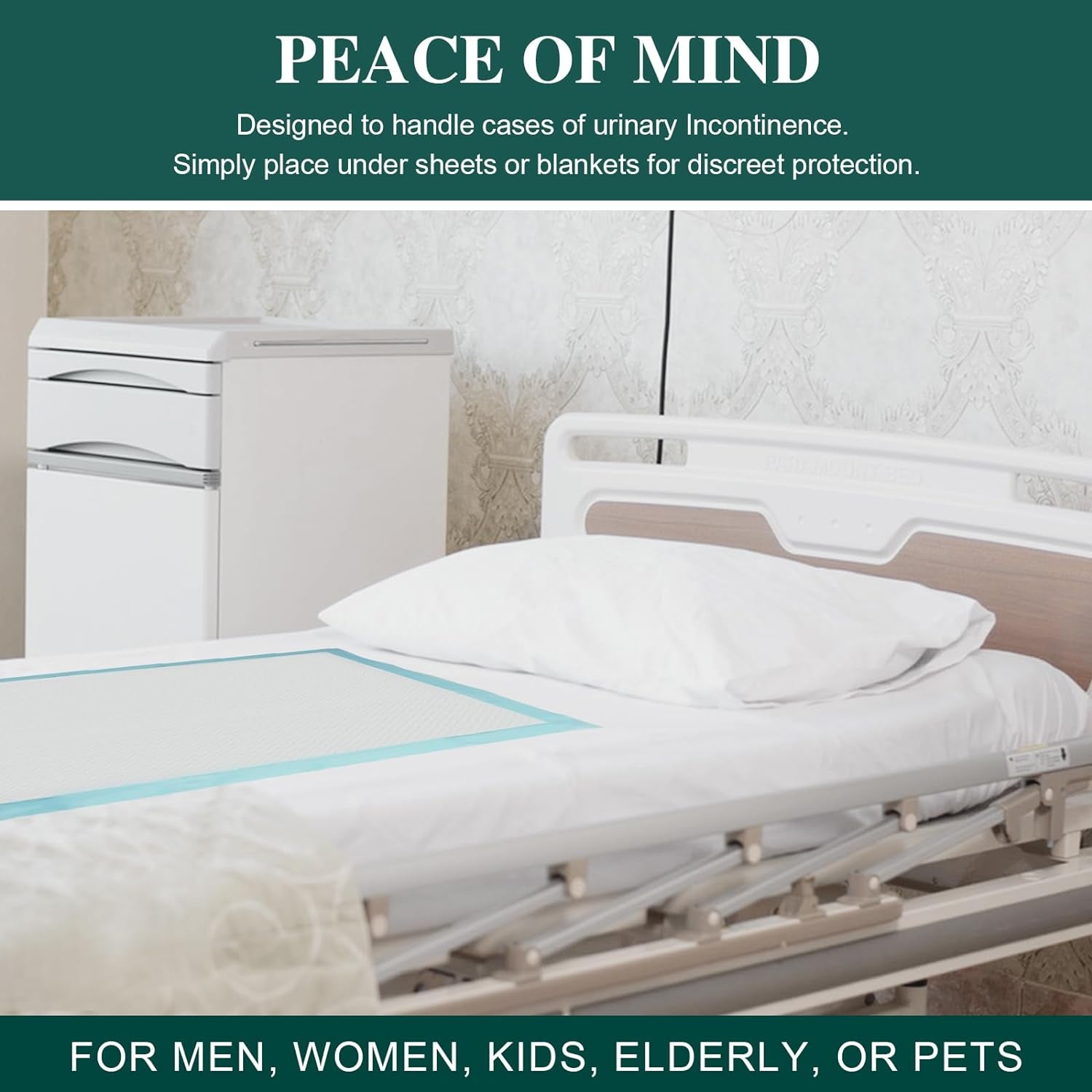 Tear-Resistant Heavy Duty Disposable Bed Pads for Surface Protection - 40" X 36"