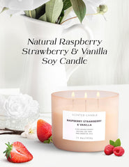 Raspberry Strawberry Vanilla Candle � 3-Wick, 15.8 Oz