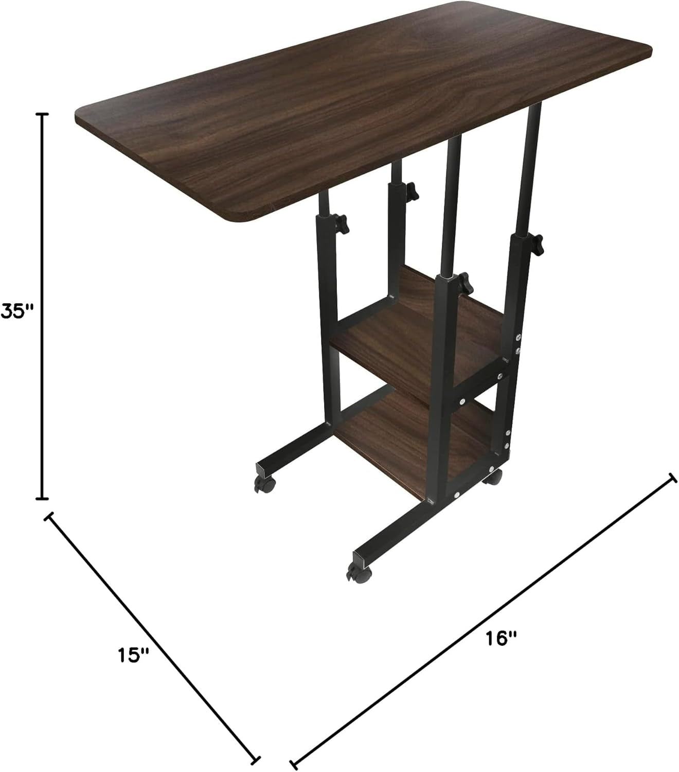 Overbed Table,Laptop Desk Medical Overbed Table Portable Computer Desk Bed Couch Sofa Side Table Hospital Bed Table Bedside Home Reading Desk Breakfast Table Industrial Side Table with Wheels