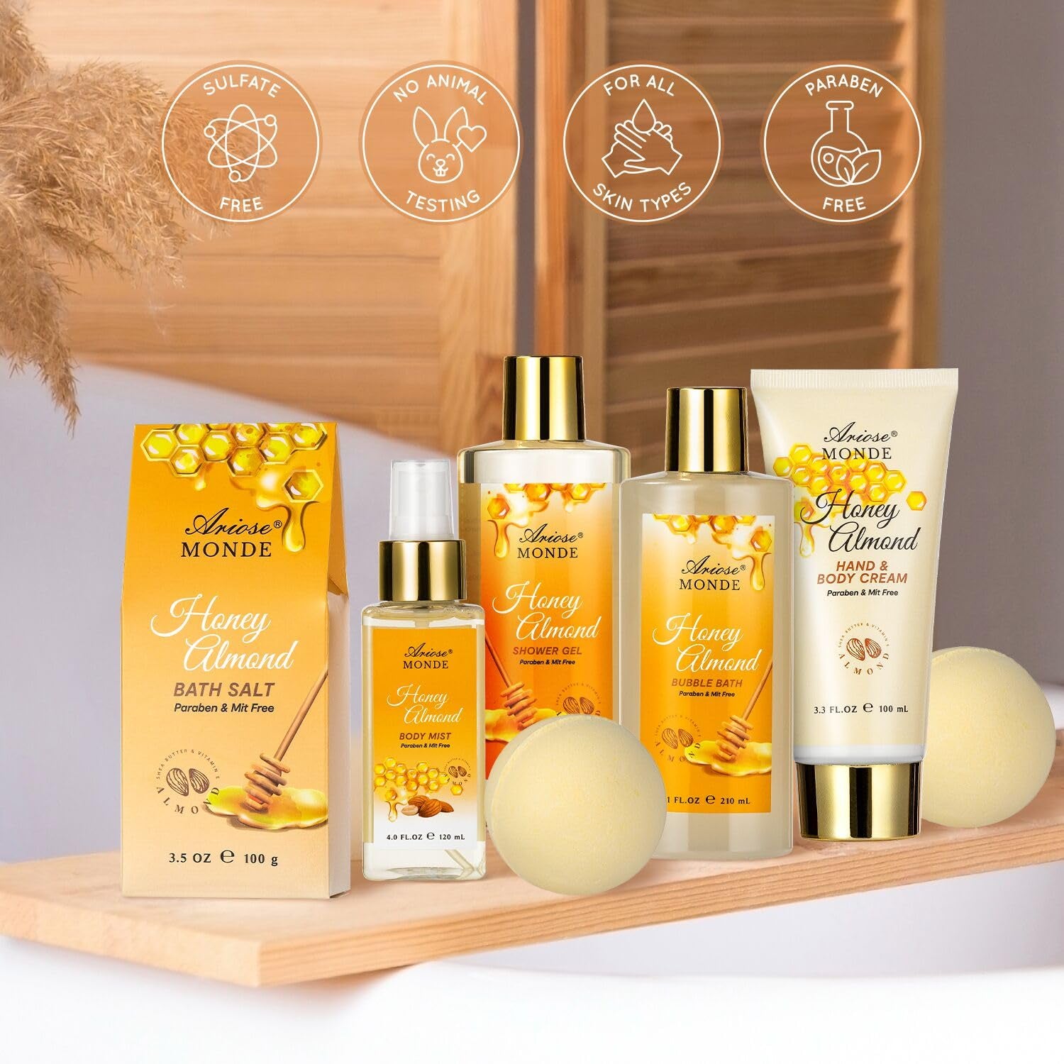 Honey Almond Luxury Bath Set � 15 Pieces