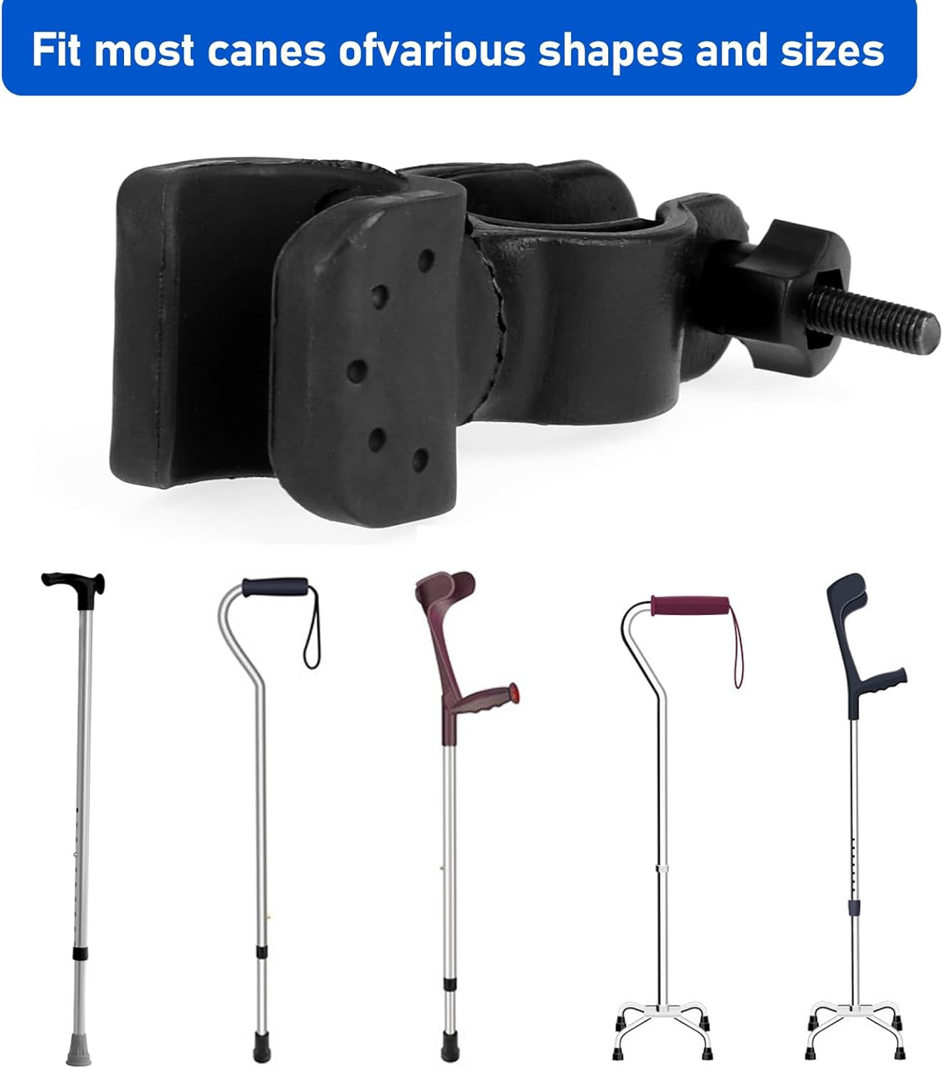 4-Pack Walking Stick Holders for Scooters & Wheelchairs