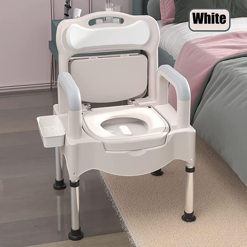 Height Adjustable Bedside Commode Chair - Portable Toilet